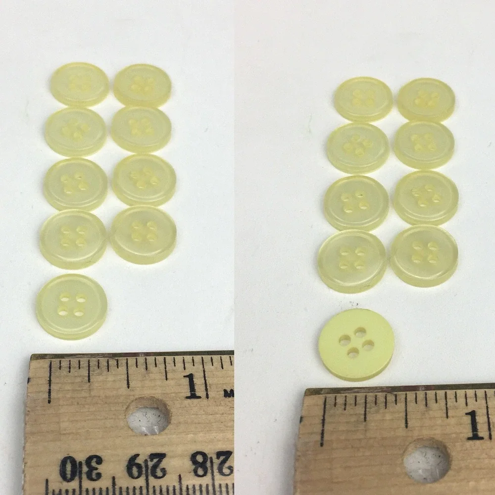 Mixed Sets of Small Yellow Buttons Shank Back 2 and 4 Hole Vintage Craft Art Sew